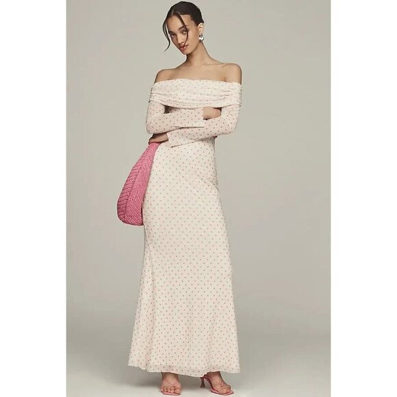 AFRM Dresses & Skirts - AFRM Long-Sleeve Off-The-Shoulder Mesh Maxi Dress 3X